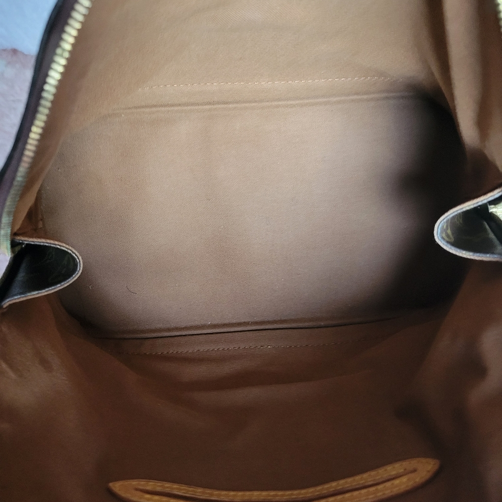 Louis Vuitton Monogram Canvas Alma Crossbody Bag with Cream Trim and Beige Strap - Picture 13 of 16